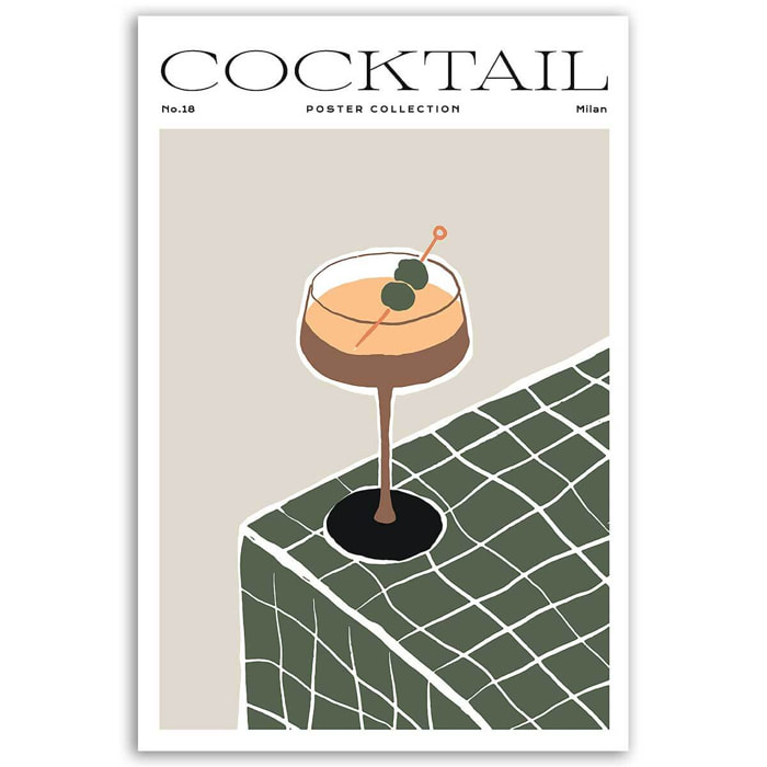 Tableau cocktail Poster Collection Toile imprimée