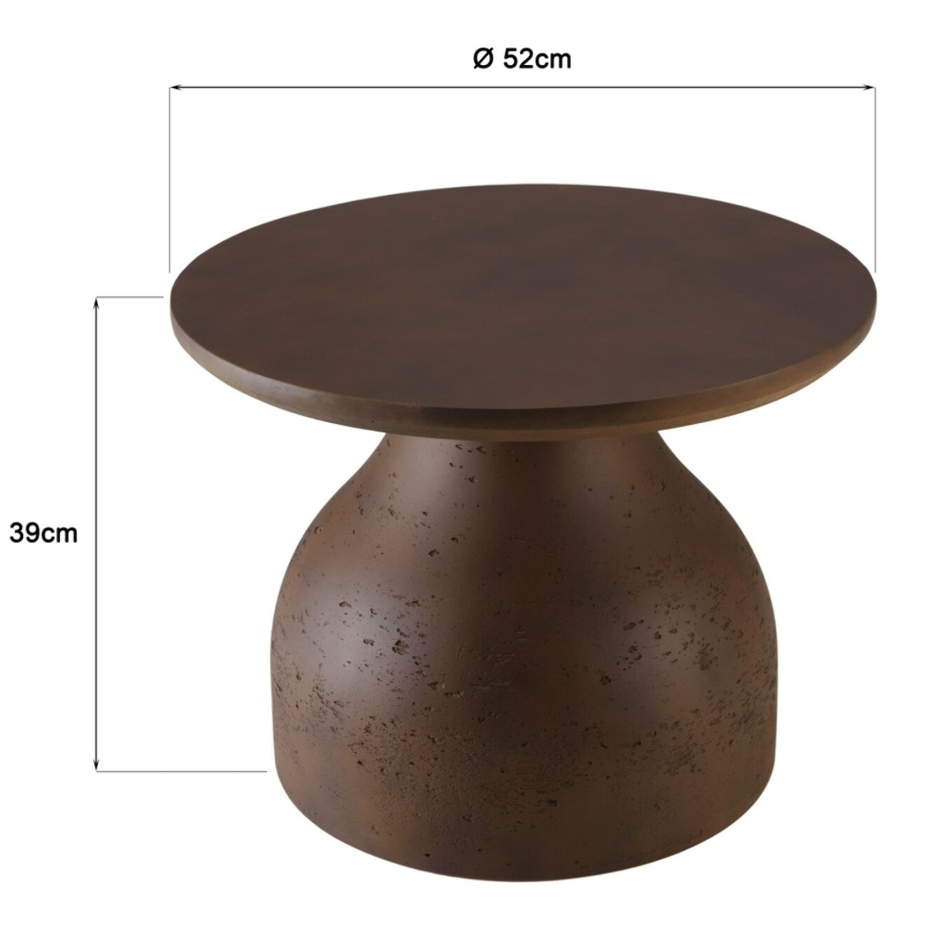 NESTOR - Table basse ronde en béton marron D52cm