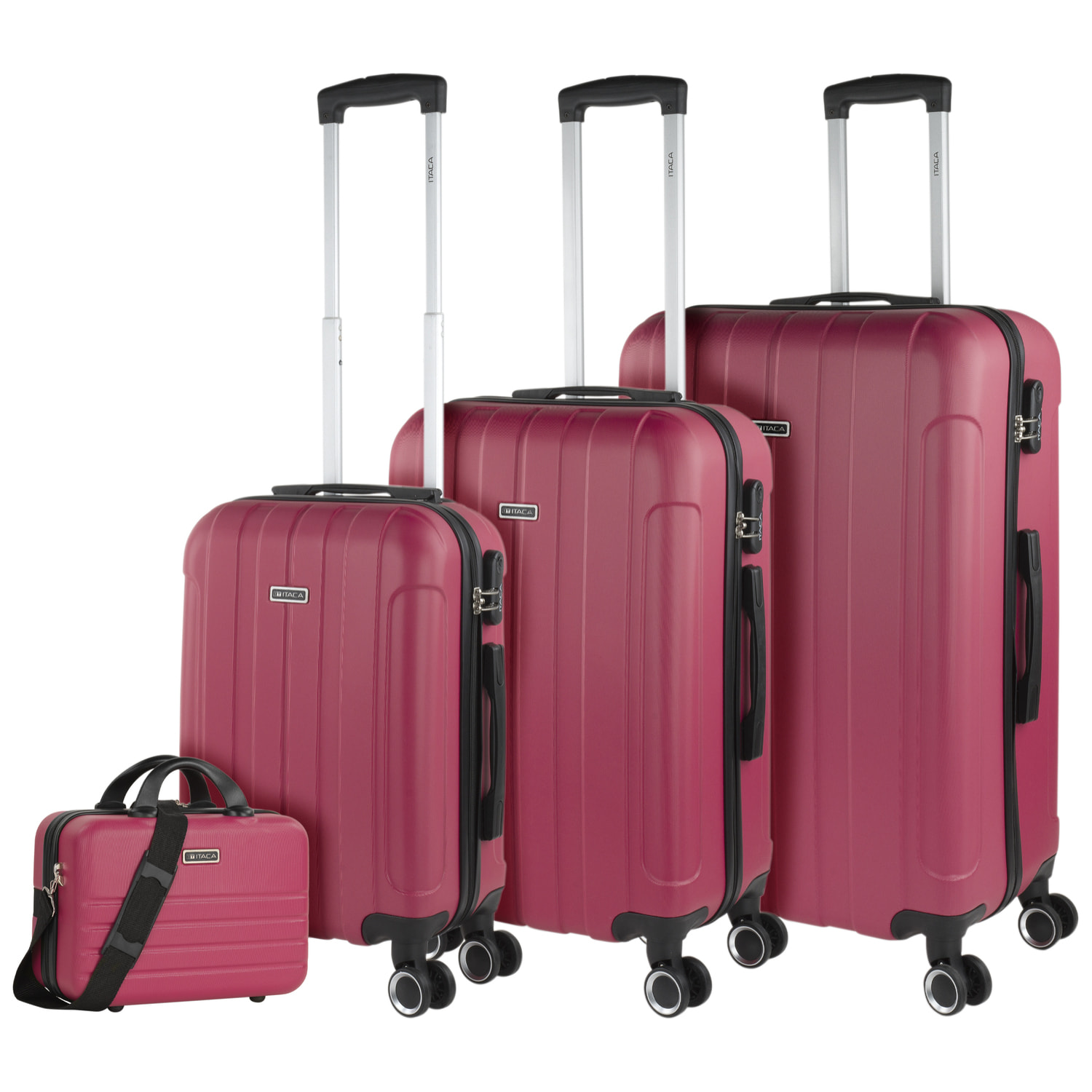 Juego De Maletas Rígidas Abs Itaca Havel Fresa