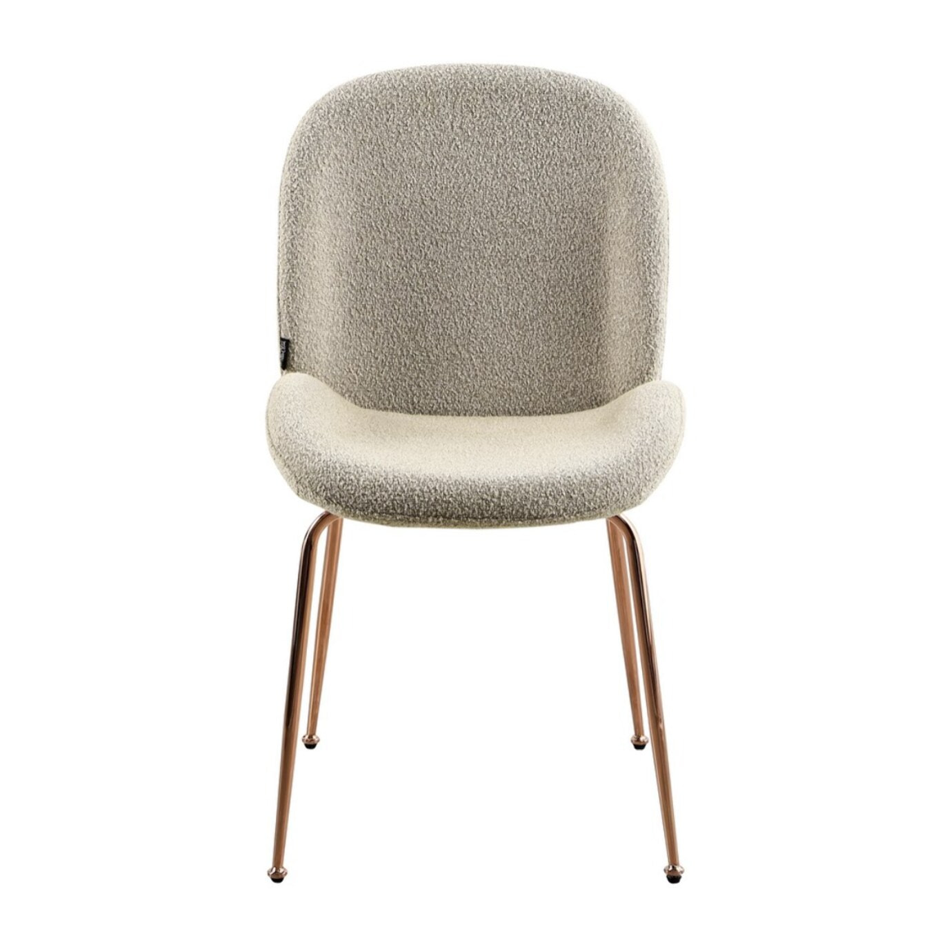 Set da 2 sedie in tessuto bouclè beige con struttura oro rosa - Shell
