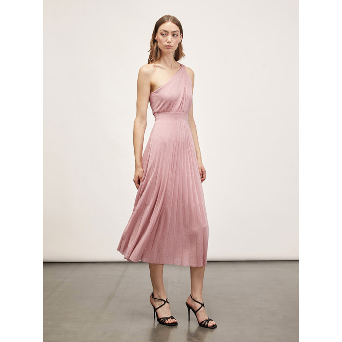 Motivi - Vestido de un solo hombro tejido de punto de lúrex - Rosa