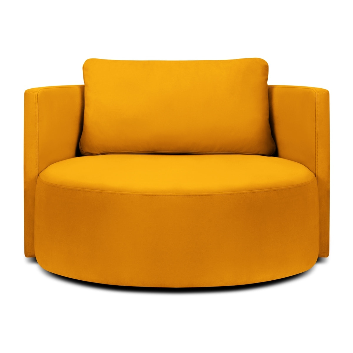 Fauteuil xl pivotant "Adam" en velours jaune