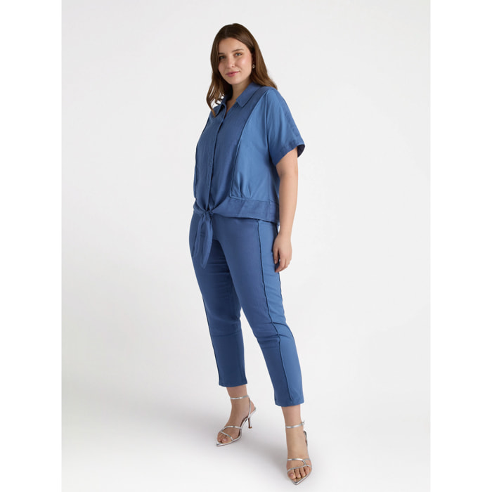 Fiorella Rubino - Pantalón recto de lino - Azul
