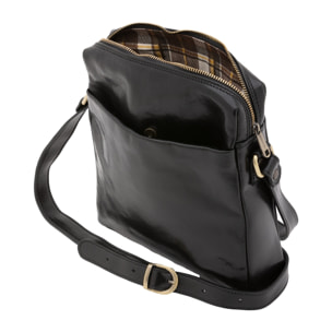 Borsa a tracolla uomo in vera pelle - Modello False - Made in Italy - 26.0 x 25.0 x 6.0 cm