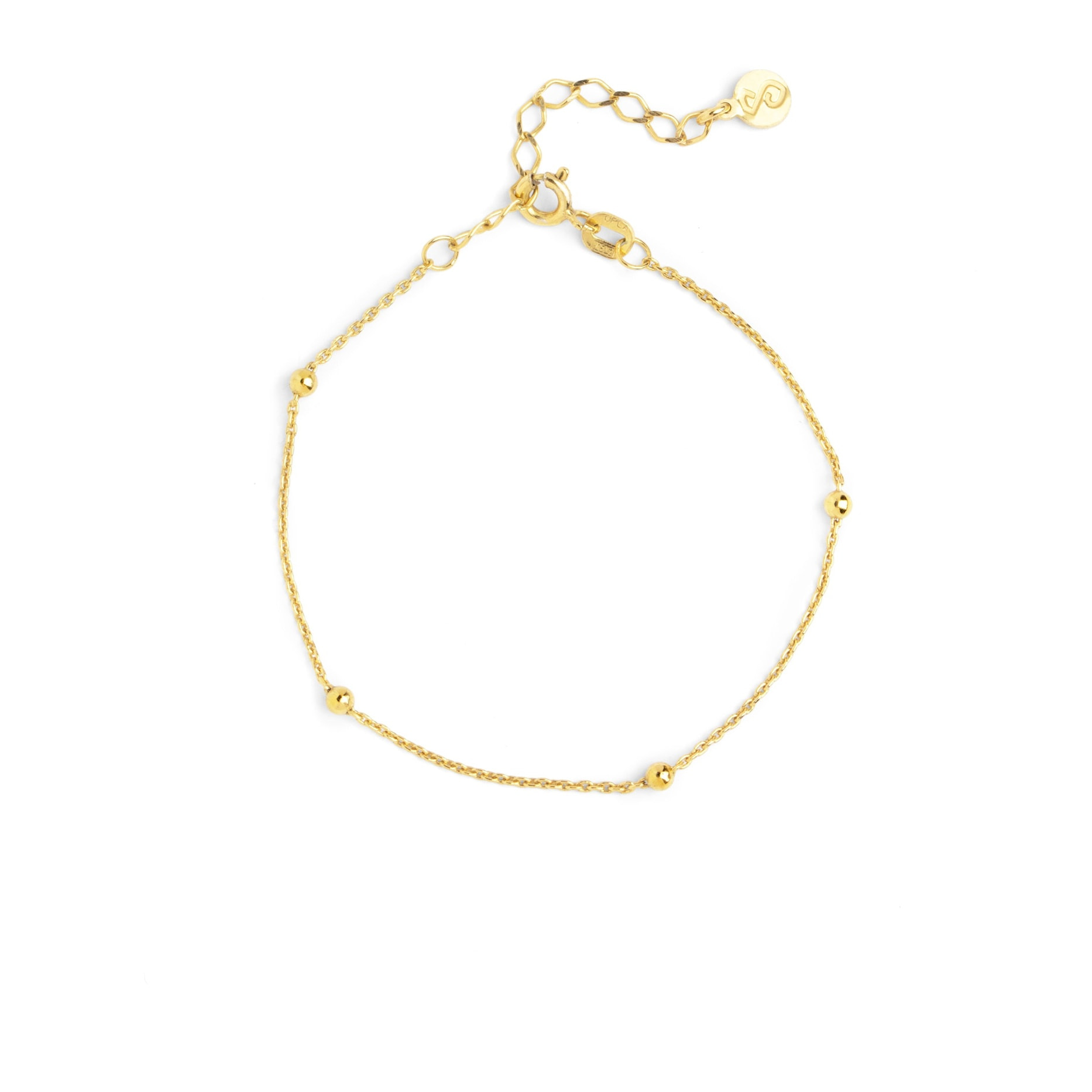 Pulsera Dots Plata Baño Oro