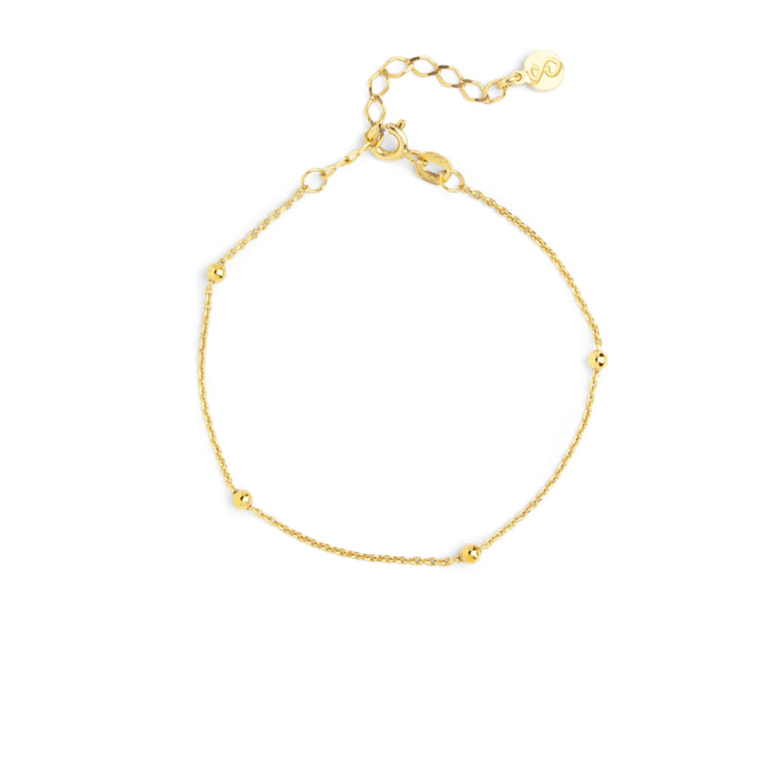 Pulsera Dots Plata Baño Oro