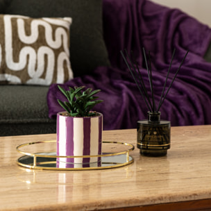 Plante artificielle Deep Purple pot céramique H16cm