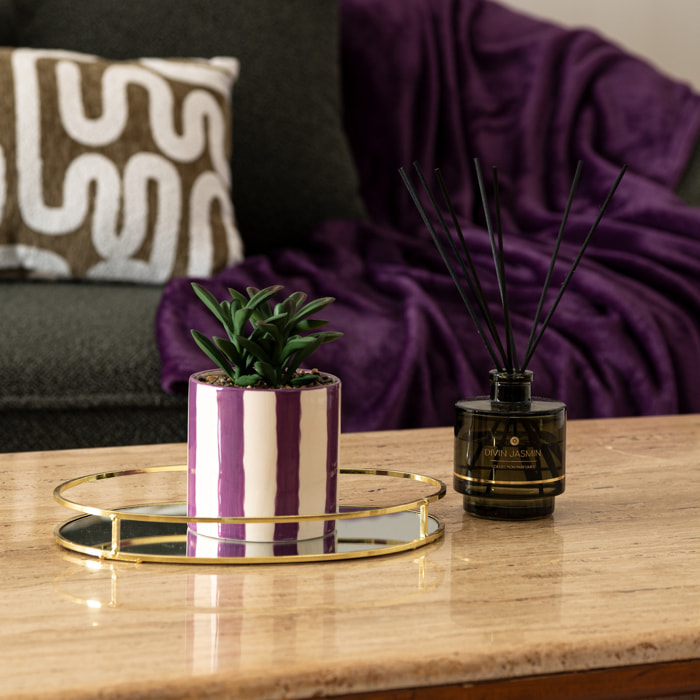 Plante artificielle Deep Purple pot céramique H16cm