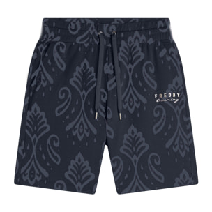 Bermuda in jersey con stampa floreale