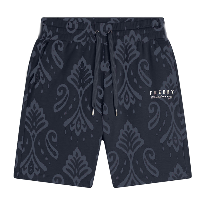 Bermuda in jersey con stampa floreale