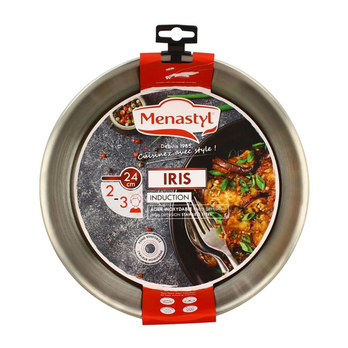 Poêle amovible en acier inoxydable 24cm - tous feux IRIS INOX