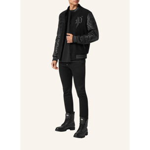 PHILIPP PLEIN Bomber de cuero GOTHIC PLEIN