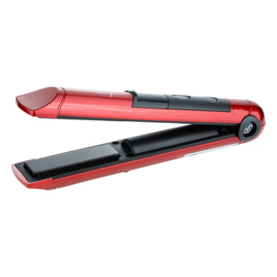 Plancha con peine recargable USB - Rojo - 18W