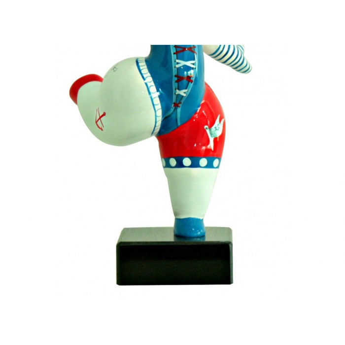 Statuette femme danseuse bleue et rouge H33cm - MAMMA MIA