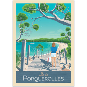 Affiche - Ile de Porquerolles - Olahoop Travel Posters