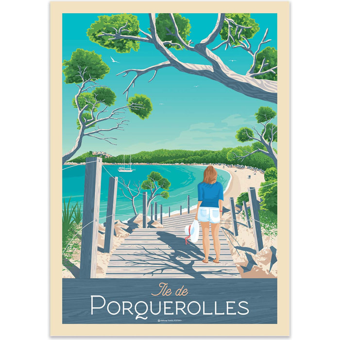 Affiche - Ile de Porquerolles - Olahoop Travel Posters