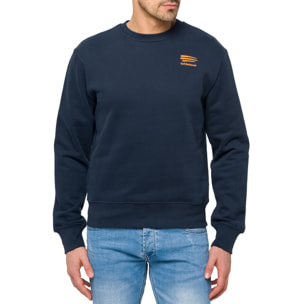 Sudadera MAKALU cuello redondo en algodón Azul marino
