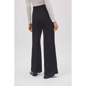 Pantaloni larghi effetto scamosciato nero