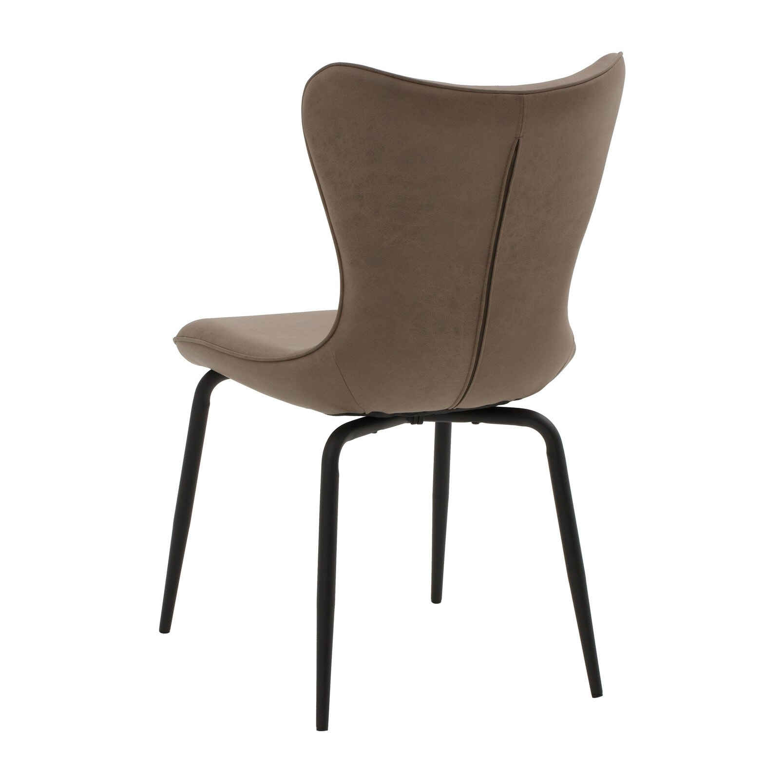 Set di 4 sedie BONDI BEACH in similpelle marrone e gambe in metallo nero