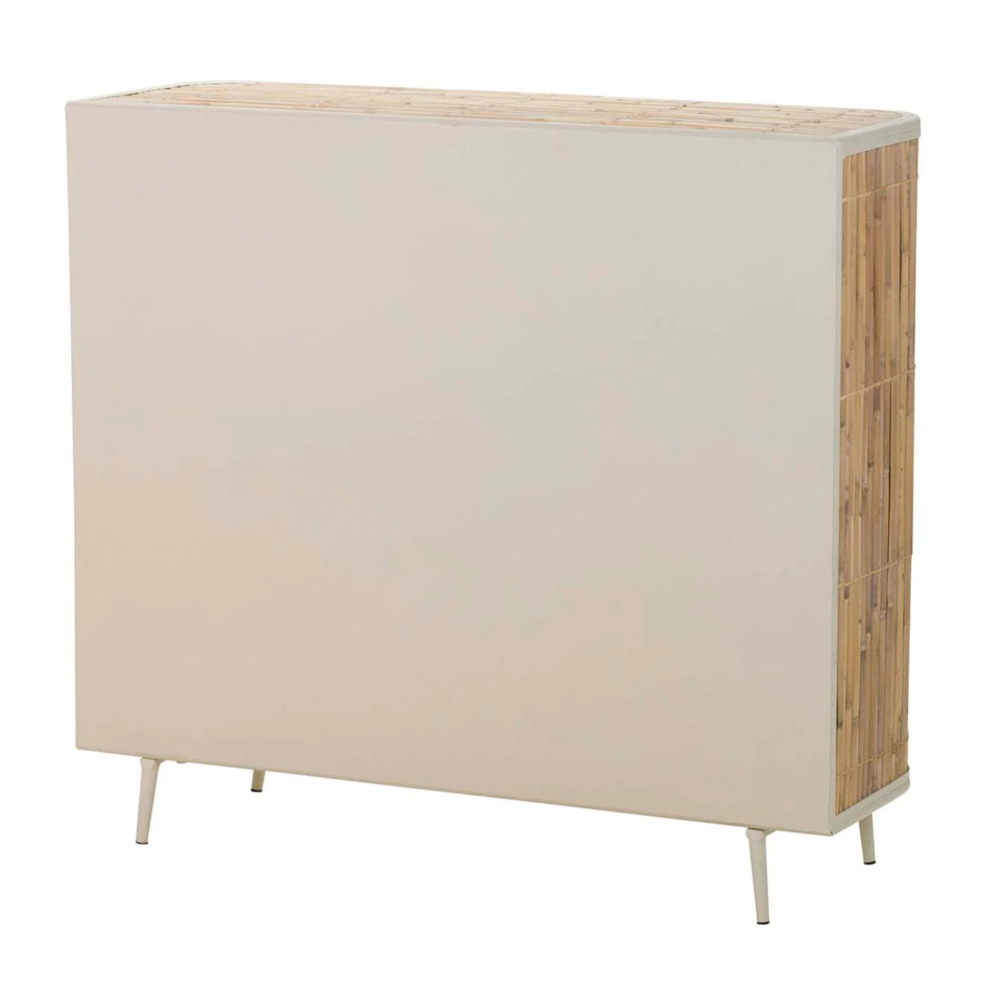 Aparador Metal Bambu Beige Marron 100x34x91 Cm