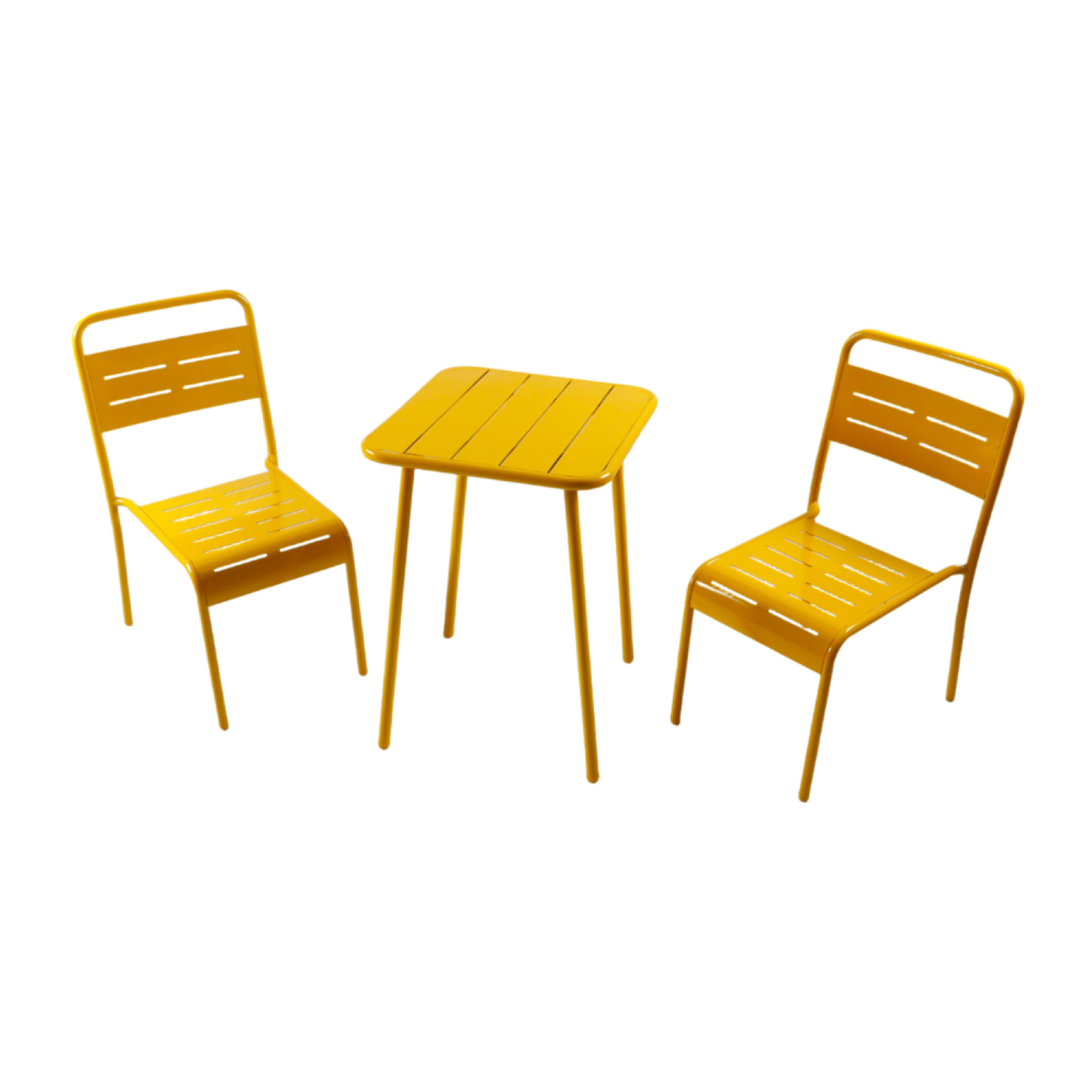 EVORA Table carrée 2 places 50x50cm jaune