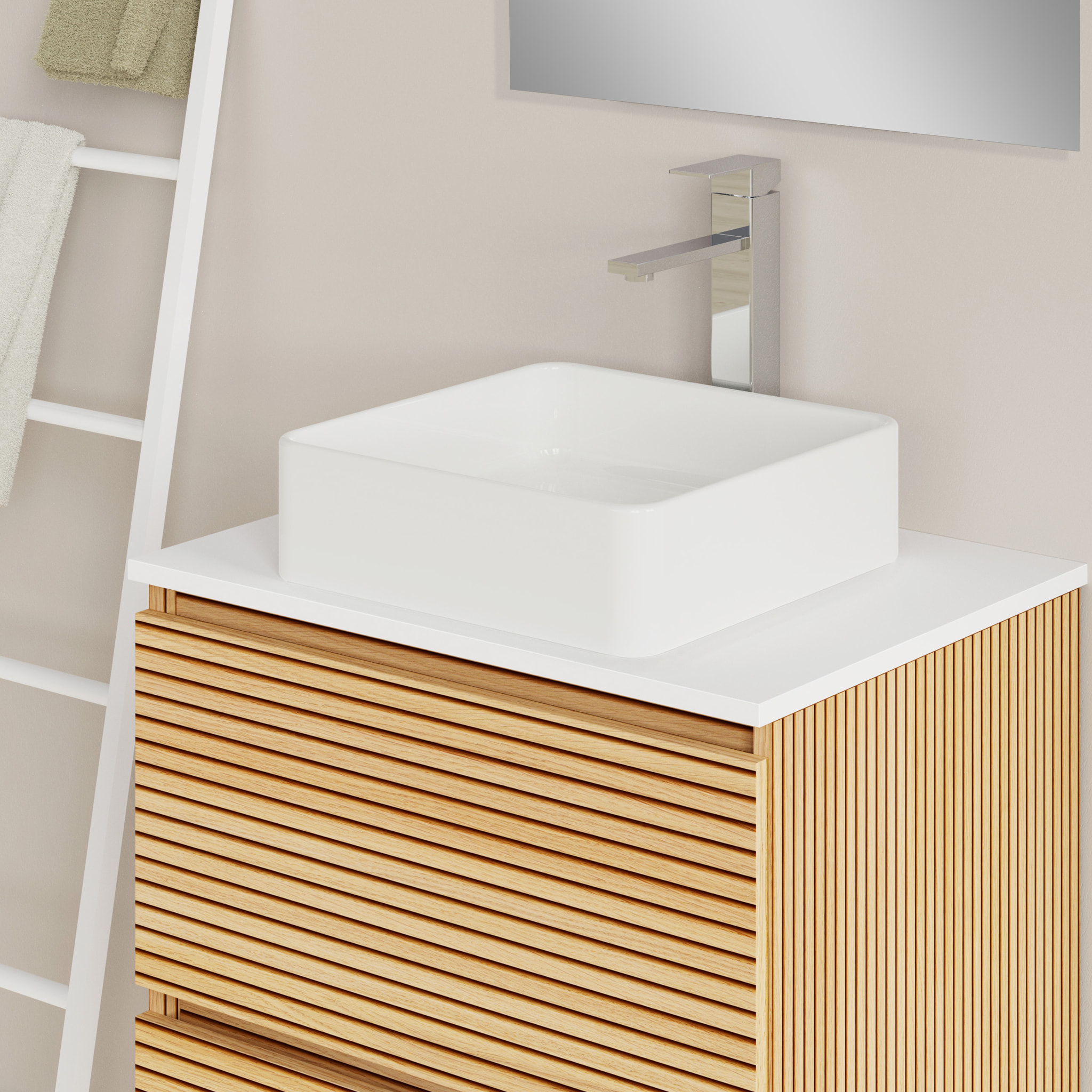 Ensemble de salle de bain BAMBU 2C, Alday, 60 cm, Solomon