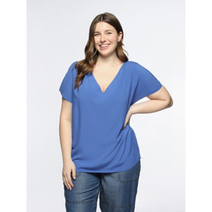 Fiorella Rubino - Blusa in viscosa ECOVERO™ - Blu