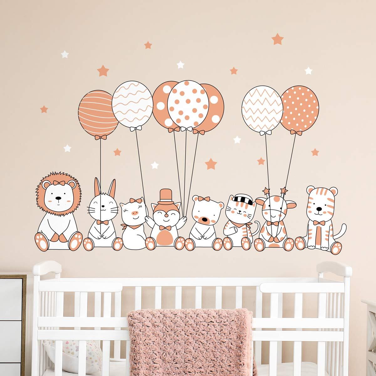Stickers muraux | Sticker Mural Autocollant - ANIMAUX ACROBATES ET LES BALLONS FANTASTIQUES - Stickers adhésifs