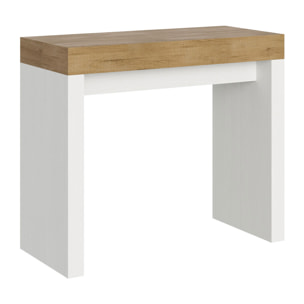 Consola extensible 90x40/196 cm Roxell Mix Small tapa Roble Natural - patas Fresno Blanco