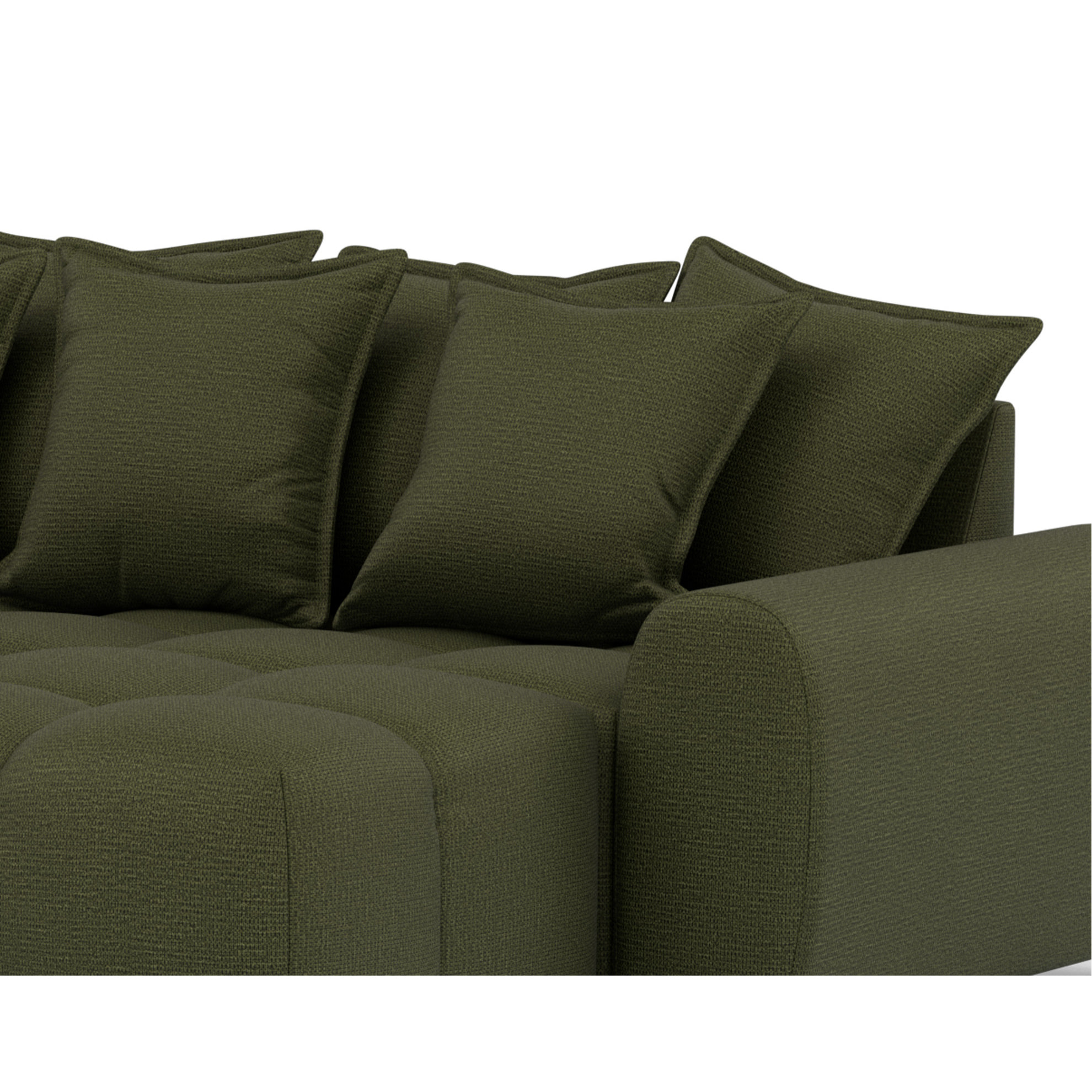 Adelaide - canapé d'angle réversible 4 places en tissu texturé - Vert