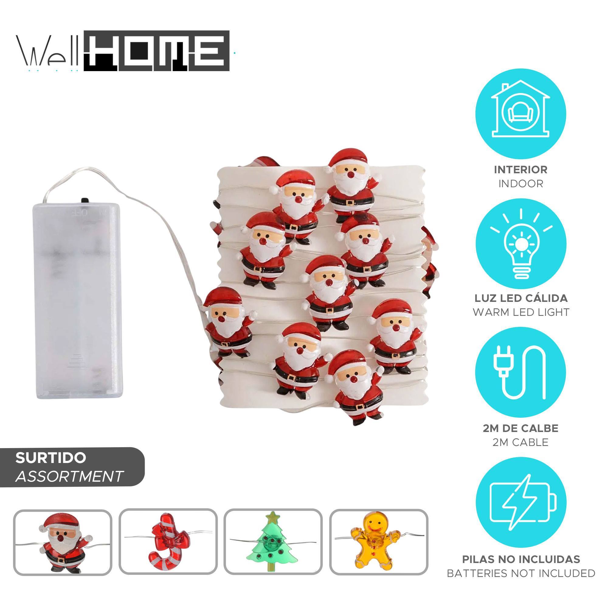 Luces led silverwire con decoraciones 3d con 20 led blancos cálidos - 4 diseños (surtido)