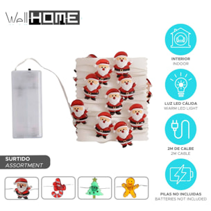 Luces led silverwire con decoraciones 3d con 20 led blancos cálidos - 4 diseños (surtido)