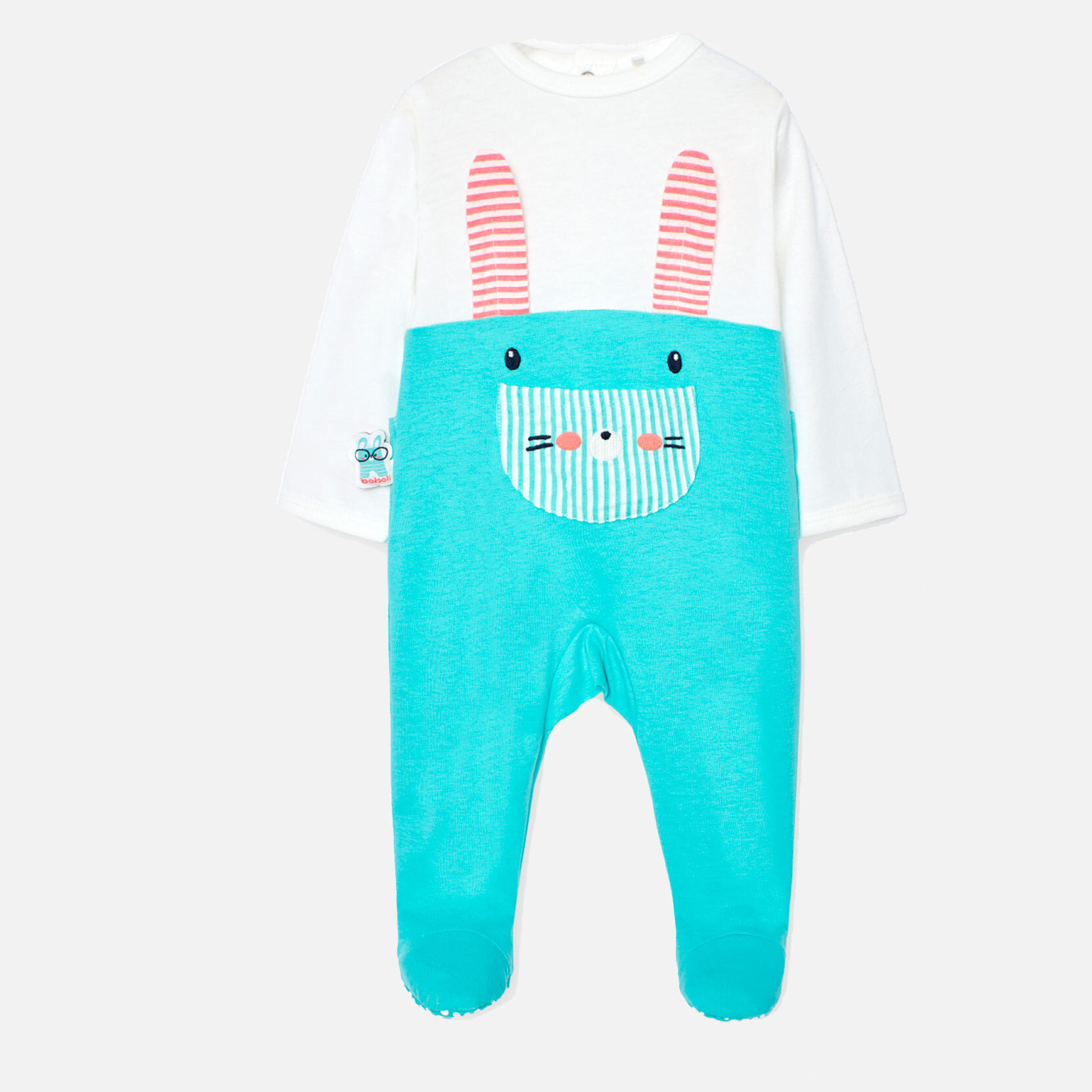 Pelele unisex recién nacido, algodón estampado, verde agua