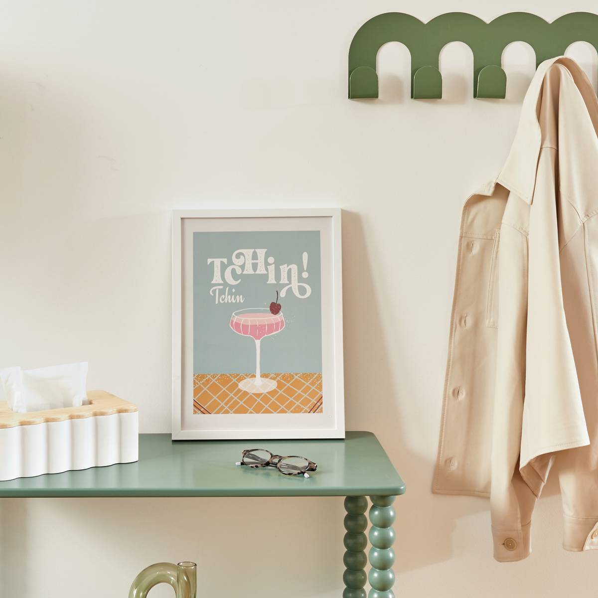Affiche encadrée Cheri bleu clair 30x40cm