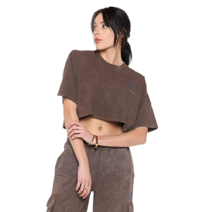 Camiseta de mujer con cuello alto y manga larga acanalada 'Pearl'