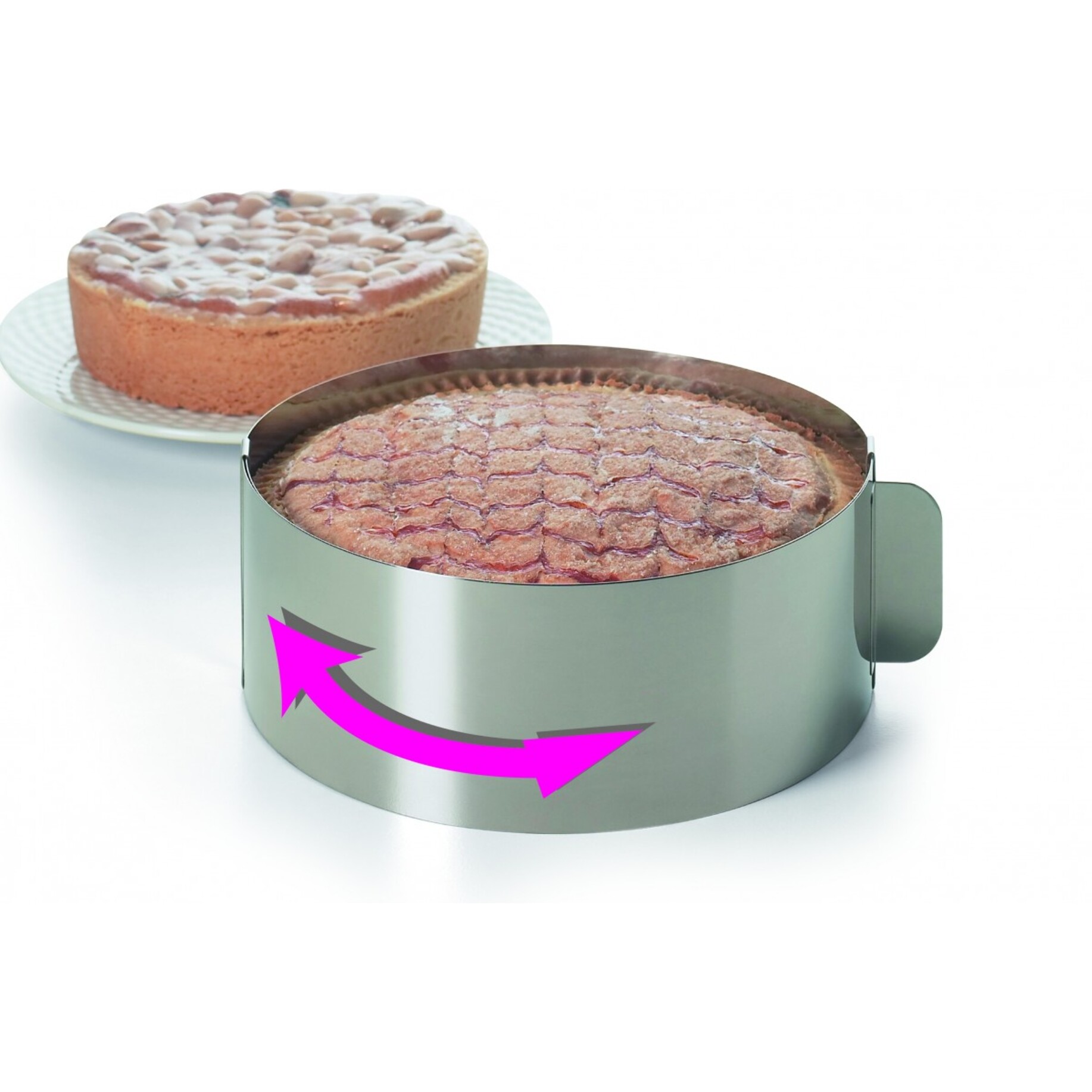 Cercle à gâteau et pâtisserie extensible, Inox
