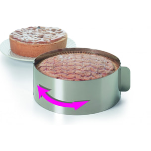 Cercle à gâteau et pâtisserie extensible, Inox