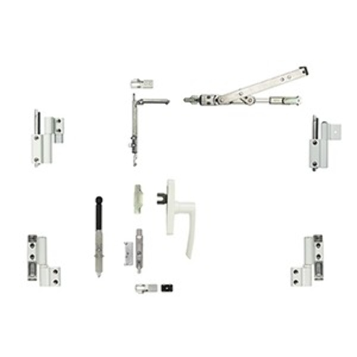 Kit Oscillo-battant Galicube 2V FAPIM à crémone Nefer midi - compas moyen 402 à 750 mm - argenté - 1331FF-G6