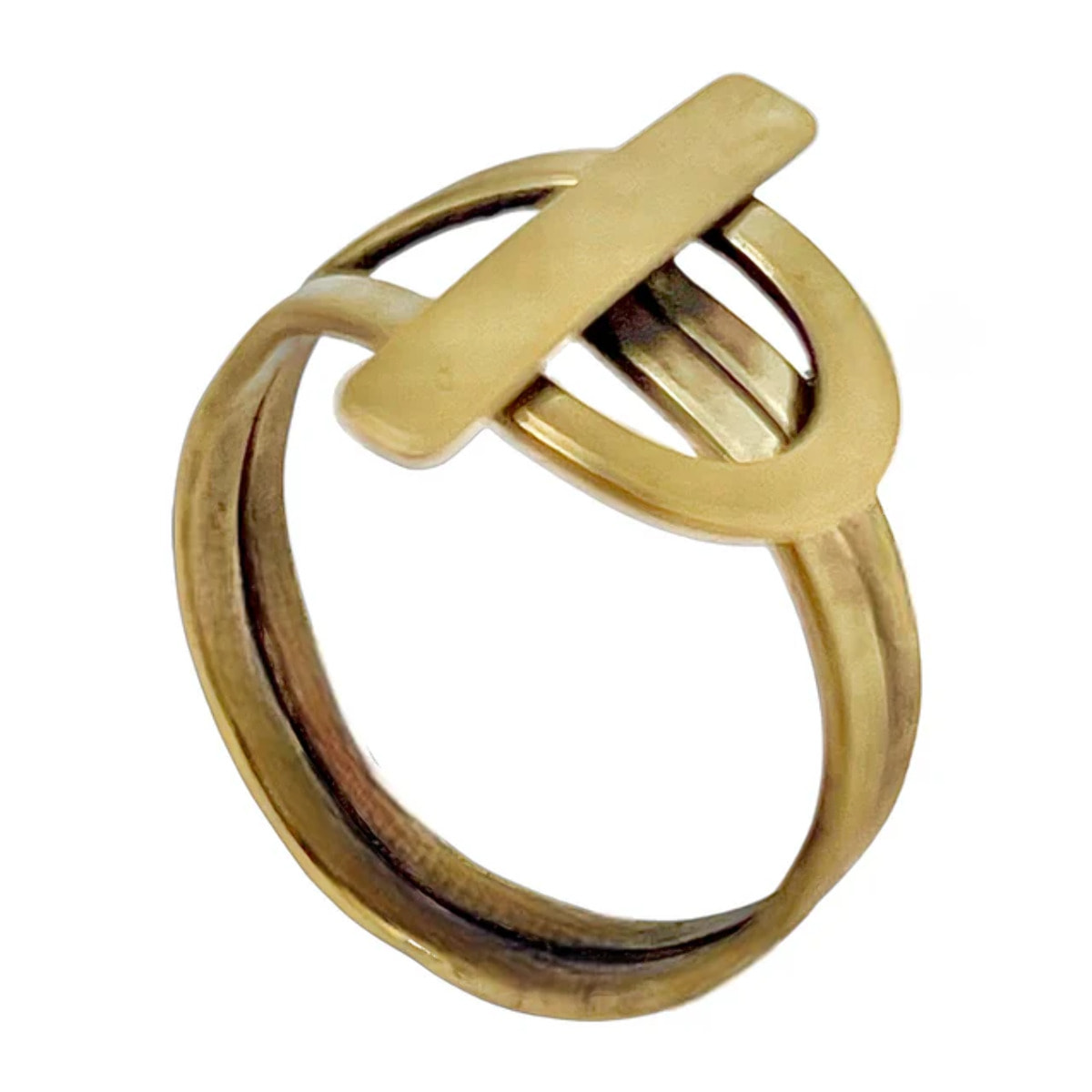 Anillo Cierre en latón chapado dorado_