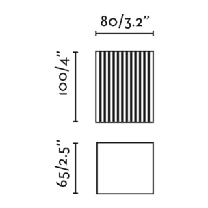 LUNE Applique carré blanche cannelée