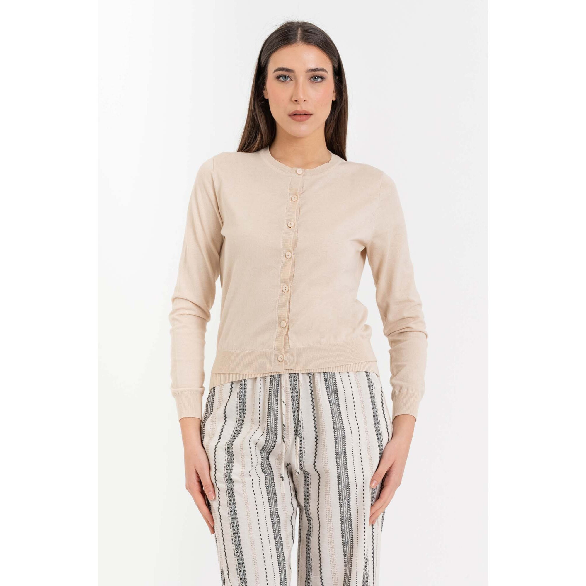 Kocca - Maglia cardigan con bottoni in nuance Donna