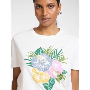 Elena Mirò - T-shirt in cotone stampata - Bianco