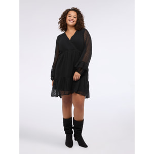 Fiorella Rubino - Vestito SMILE in tessuto plumetis - Nero