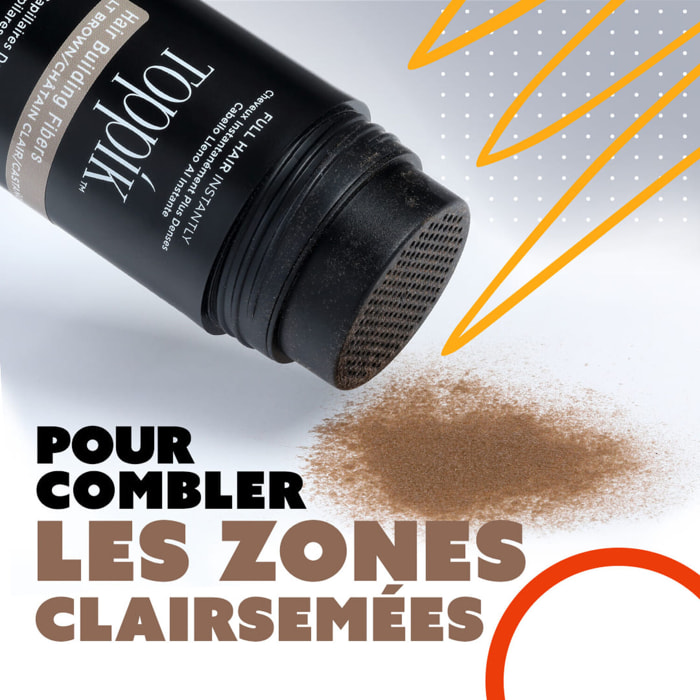 Fibre Capillaire Densifiante - Lt Brown - Combles les Zones Clairsemées - Châtain Clair