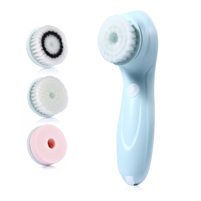Spazzola 3 in 1 pulitore per il viso, esfoliante, struccante. Ricaricabile.