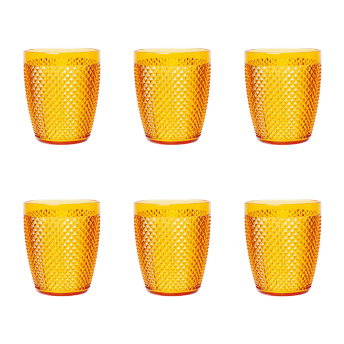 Set 6 Bicchieri Excelsa – Diamond, Plastica Giallo 40 cl