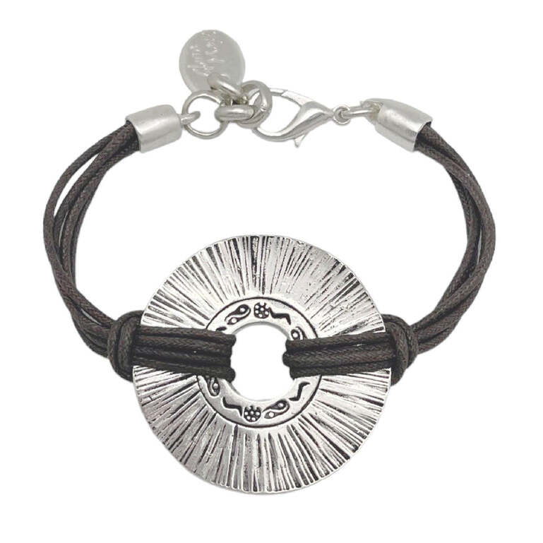 Pulsera Etnia plata-choco