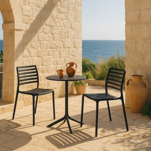 Set da 4 sedie da giardino in polipropilene nera – Lagos