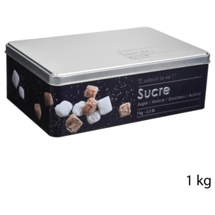 Boîte à sucre morceaux métal "Black Edition" noir