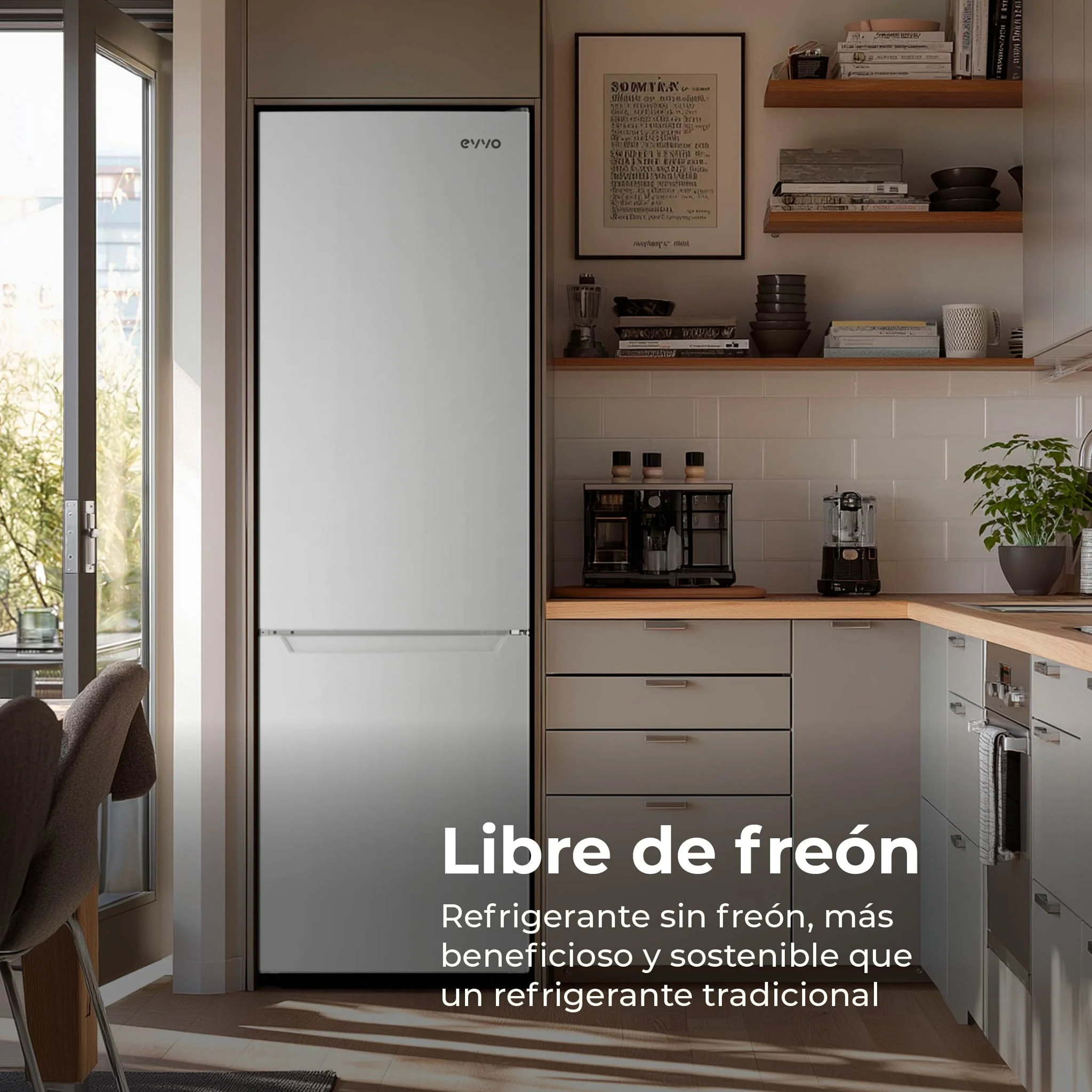 Frigorífico Combi EVVO F51, 187 l + 75 l, 176 cm, Blanco, Bajo consumo